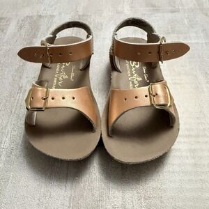 Sun San Surfer Buckle Sandals Toddler Metallic Rose Gold Copper Size 6